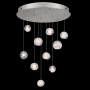 Fine Art Handcrafted Lighting Natural Inspirations 10 Light 22" Wide LED Crystal Multi Light Pendant Silver Leaf