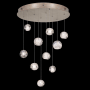Fine Art Handcrafted Lighting Natural Inspirations 10 Light 22" Wide LED Crystal Multi Light Pendant Gold Tone Silver Leaf
