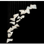 Fine Art Handcrafted Lighting Elevate 8 Light 54" Wide LED Abstract Multi Light Pendant Silver Leaf