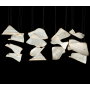 Fine Art Handcrafted Lighting Elevate 8 Light 54" Wide LED Abstract Multi Light Pendant Silver Leaf