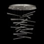 Fine Art Handcrafted Lighting Elevate 8 Light 34" Wide LED Crystal Chandelier Silver Leaf / Ebony Stardust