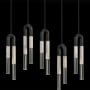 Fine Art Handcrafted Lighting Antonia 10 Light 52" Wide LED Crystal Linear Pendant Black / Brass / Smoke