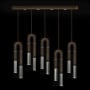 Fine Art Handcrafted Lighting Antonia 10 Light 52" Wide LED Crystal Linear Pendant Bronze / Nickel / No Parchment