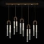 Fine Art Handcrafted Lighting Antonia 10 Light 52" Wide LED Crystal Linear Pendant Bronze / Nickel / Smoke