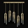 Fine Art Handcrafted Lighting Antonia 10 Light 52" Wide LED Crystal Linear Pendant Gold Leaf / Brass / No Parchment