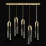 Fine Art Handcrafted Lighting Antonia 10 Light 52" Wide LED Crystal Linear Pendant Gold Leaf / Brass / Charcoal