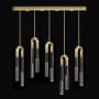 Fine Art Handcrafted Lighting Antonia 10 Light 52" Wide LED Crystal Linear Pendant Gold Leaf / Nickel / Charcoal