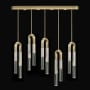 Fine Art Handcrafted Lighting Antonia 10 Light 52" Wide LED Crystal Linear Pendant Gold Leaf / Nickel / Smoke