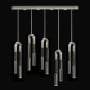 Fine Art Handcrafted Lighting Antonia 10 Light 52" Wide LED Crystal Linear Pendant Silver Leaf / Brass / Charcoal