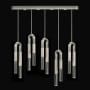 Fine Art Handcrafted Lighting Antonia 10 Light 52" Wide LED Crystal Linear Pendant Silver Leaf / Nickel / Smoke