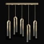Fine Art Handcrafted Lighting Antonia 10 Light 52" Wide LED Crystal Linear Pendant Soft Gold Leaf / Nickel / No Parchment