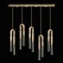 Fine Art Handcrafted Lighting Antonia 10 Light 52" Wide LED Crystal Linear Pendant Ombre Bronze / Brass / No Parchment