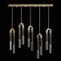 Fine Art Handcrafted Lighting Antonia 10 Light 52" Wide LED Crystal Linear Pendant Ombre Bronze / Brass / Charcoal