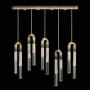 Fine Art Handcrafted Lighting Antonia 10 Light 52" Wide LED Crystal Linear Pendant Ombre Bronze / Brass / Smoke