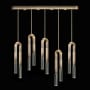 Fine Art Handcrafted Lighting Antonia 10 Light 52" Wide LED Crystal Linear Pendant Ombre Bronze / Nickel / No Parchment