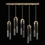 Fine Art Handcrafted Lighting Antonia 10 Light 52" Wide LED Crystal Linear Pendant Ombre Bronze / Nickel / Charcoal