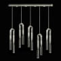 Fine Art Handcrafted Lighting Antonia 10 Light 52" Wide LED Crystal Linear Pendant Ombre Silver / Brass / No Parchment