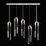 Fine Art Handcrafted Lighting Antonia 10 Light 52" Wide LED Crystal Linear Pendant Ombre Silver / Brass / Charcoal