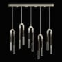 Fine Art Handcrafted Lighting Antonia 10 Light 52" Wide LED Crystal Linear Pendant Ombre Silver / Nickel / Charcoal