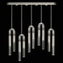 Fine Art Handcrafted Lighting Antonia 10 Light 52" Wide LED Crystal Linear Pendant Ombre Silver / Nickel / Smoke