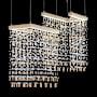 Fine Art Handcrafted Lighting Capri 38" Wide LED Crystal Linear Pendant Soft Gold Leaf