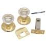 First Watch 2-3/8" Backset Glass Passage Door Knobset with Latch and Rosettes Polished Brass