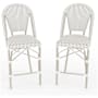 Flash Furniture Lily Pond 2 Piece Aluminum and Rattan Bar Counter Stool Set White and Gray / Gray