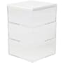 Flash Furniture Brody 3" Wide Office Organizer Set with Top Lid Clear / White