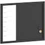 Flash Furniture Everette 24" x 18" Wall Board with Felt Board Black Woodgrain