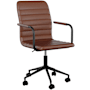 Flash Furniture Taytum 26" Wide Metal Framed Faux Leather Office Chair Saddle Brown / Black