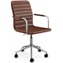 Flash Furniture Taytum 26" Wide Metal Framed Faux Leather Office Chair Brown