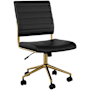 Flash Furniture Ivy 19" Wide Metal Framed Faux Leather Office Chair Black / Gold