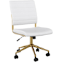 Flash Furniture Ivy 19" Wide Metal Framed Faux Leather Office Chair White / Gold
