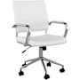 Flash Furniture Piper 22" Wide Metal Framed Faux Leather Office Chair White / Polished Nickel