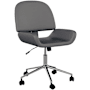 Flash Furniture Tyla 21" Wide Faux Leather Office Chair Gray / Polished Nickel