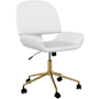 Flash Furniture Tyla 21" Wide Faux Leather Office Chair White / Gold