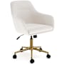 Flash Furniture Rayna 20" Wide Metal Framed Fabric and Faux Leather Office Chair with Swivel Cream / Gold