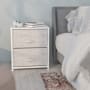 Flash Furniture Orderly 18"W 2 Drawer Storage Organization Fabric Drawer Nightstand, Towel Chest, Linen Storage White / Gray
