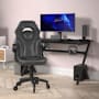 Flash Furniture Tekut 25" Wide Mesh Adjustable Gaming Office Chair with Extended Weight Limit Black