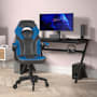 Flash Furniture Tekut 25" Wide Mesh Adjustable Gaming Office Chair with Extended Weight Limit Blue