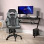 Flash Furniture Tekut 25" Wide Mesh Adjustable Gaming Office Chair with Extended Weight Limit Gray
