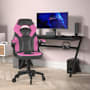 Flash Furniture Tekut 25" Wide Mesh Adjustable Gaming Office Chair with Extended Weight Limit Pink