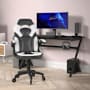Flash Furniture Tekut 25" Wide Mesh Adjustable Gaming Office Chair with Extended Weight Limit White