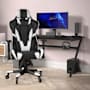 Flash Furniture Leandra 29" Wide Faux Leather Adjustable Gaming Office Chair with Extended Weight Limit Black