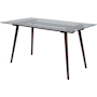 Flash Furniture Meriden 55" Wide Dining Table with Clear Glass Top Walnut