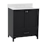 Flash Furniture 30" Free Standing Single Basin Vanity Set with Cabinet and Stone Vanity Top Black
