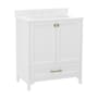 Flash Furniture 30" Free Standing Single Basin Vanity Set with Cabinet and Stone Vanity Top White