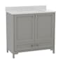 Flash Furniture 36" Free Standing Single Basin Vanity Set with Cabinet and Stone Vanity Top Gray