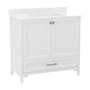 Flash Furniture 36" Free Standing Single Basin Vanity Set with Cabinet and Stone Vanity Top White