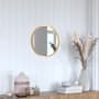 Flash Furniture Aesis 16" Diameter Circular Metal Framed Bathroom Mirror Gold